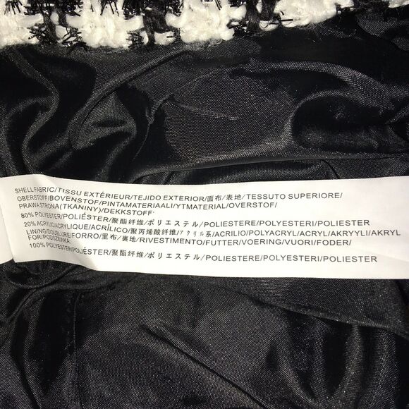 NWT J.O.A. Tweed Fringe Houndstooth Print Sleeveless Sheath Dress Split Hem XS - Picture 15 of 15